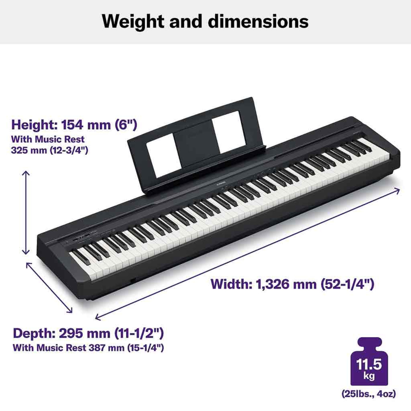 Yamaha P45B Digital Piano 88-Key Weighted Action - P45B